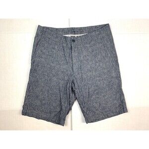 Solitude Mens Sz 34 Linen /Cotton Blend Shorts Gray 5-Pockets W36 L11 Buttons